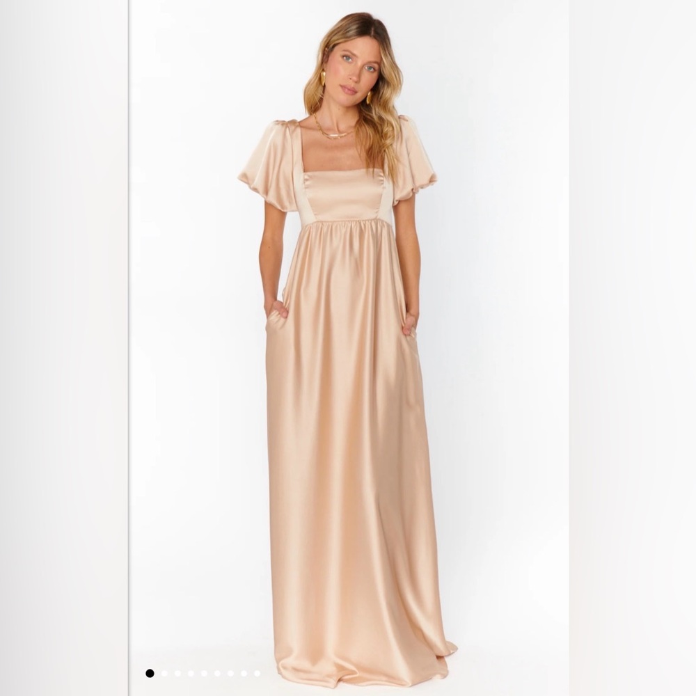 Show Me Your MuMu Nora Maxi Champagne Luxe Satin